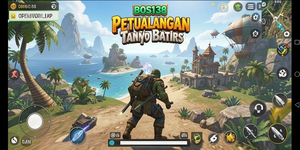 Tampilan gameplay <strong>BOS138</strong> dengan eksplorasi yang menarik di dunia terbuka.