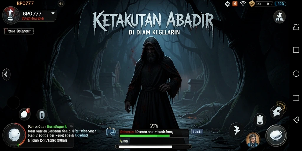 Tampilan gameplay BPO777 yang menyeramkan dan mendebarkan.