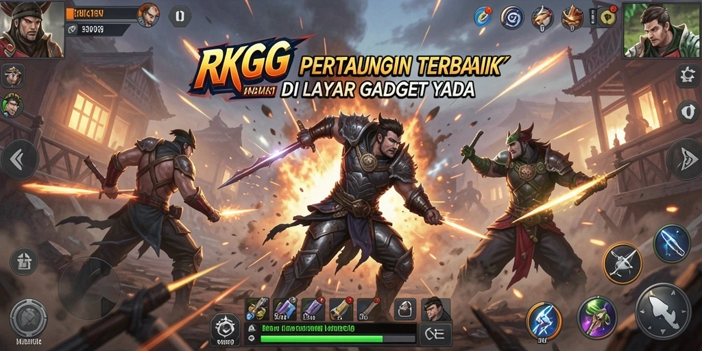 Screenshot gameplay RKGG menampilkan aksi pertarungan seru dan karakter dinamis.