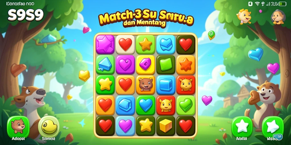 Gameplay seru S9S9 dalam aksi Match-3 yang menantang.